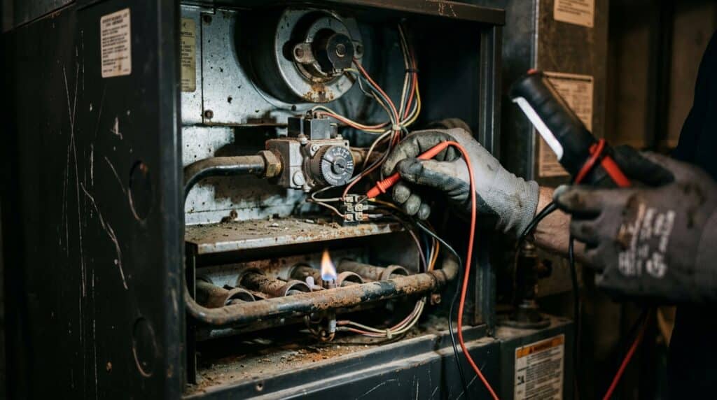Which furnace issues most commonly require professional repair?